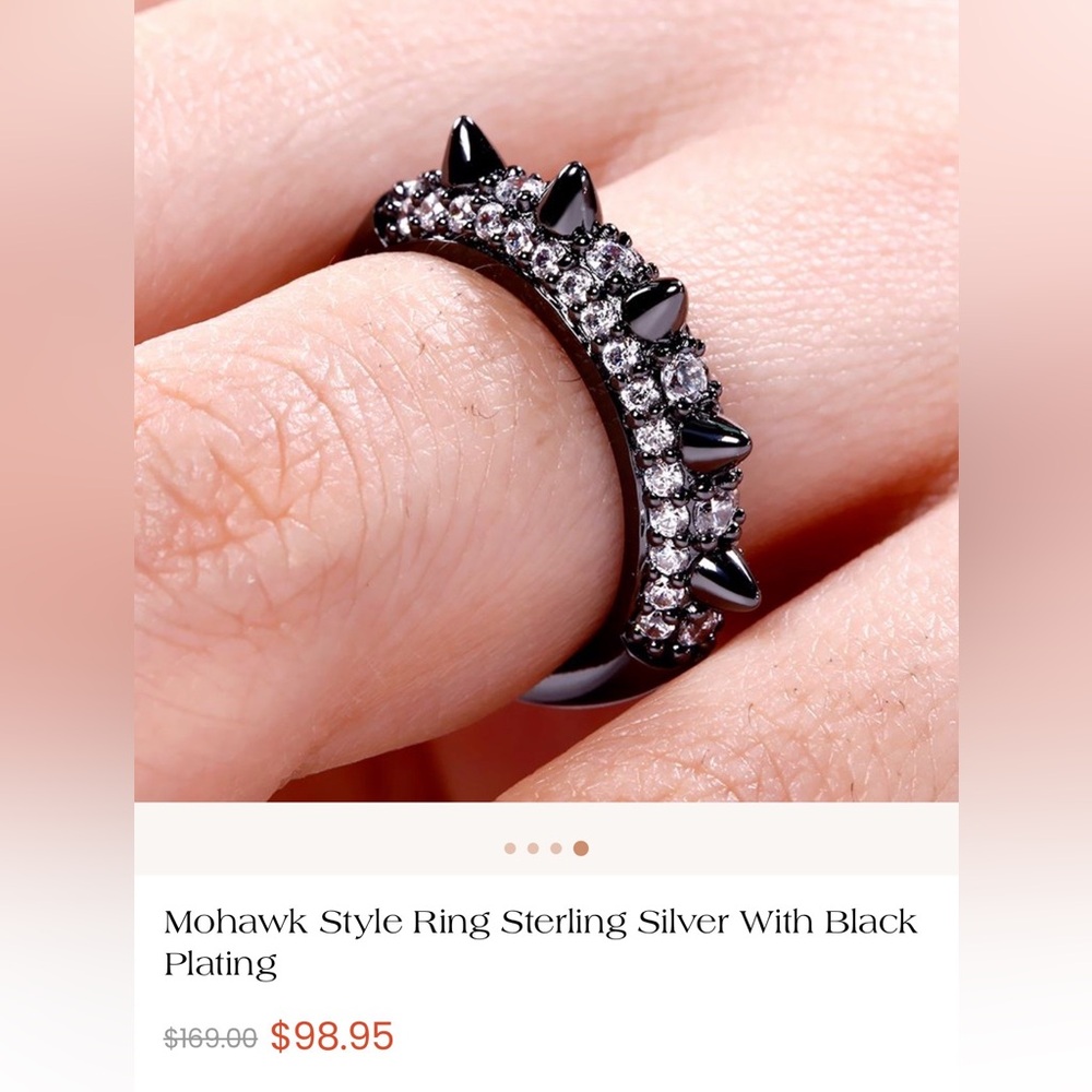 Mohawk Style Ring Sterling Silver With Black Plating
—925 Sterling Silver
